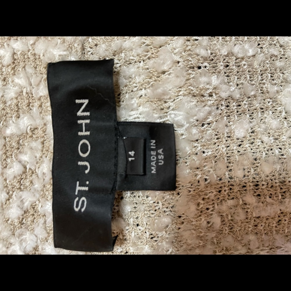 St John cream and white knit jacket size 14 - Picture 3 of 3